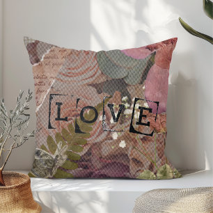 Whispers of Love: Nostalgic Rose Scrapbook Cushion