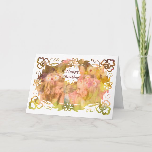 Whispers of Magic: Two Fairy Friends in a Garden Card (Front)