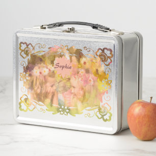 Whispers of Magic: Two Fairy Friends in a Garden Metal Lunch Box