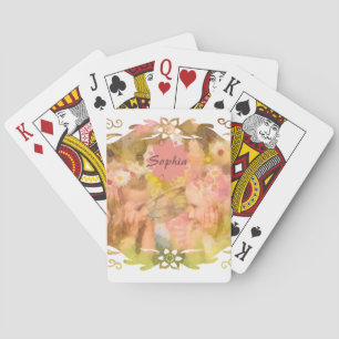 Whispers of Magic: Two Fairy Friends in a Garden Playing Cards