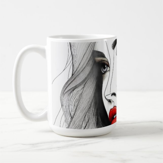Whispers of Nature – Feminine Beauty in Bloom Coffee Mug (Left)