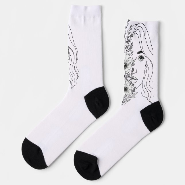 Whispers of Nature – Feminine Beauty in Bloom Socks (Left)