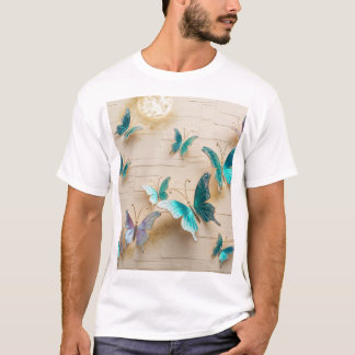 Whispers of Nature: Metallic Butterfly Dreams T-Shirt