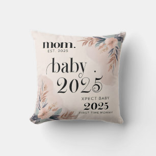 Whispers of New Life: Mom Est. 2025 Keepsake Cushion