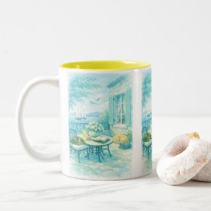 Whispers of Sage  Vintage Sealife   Two-Tone Coffee Mug