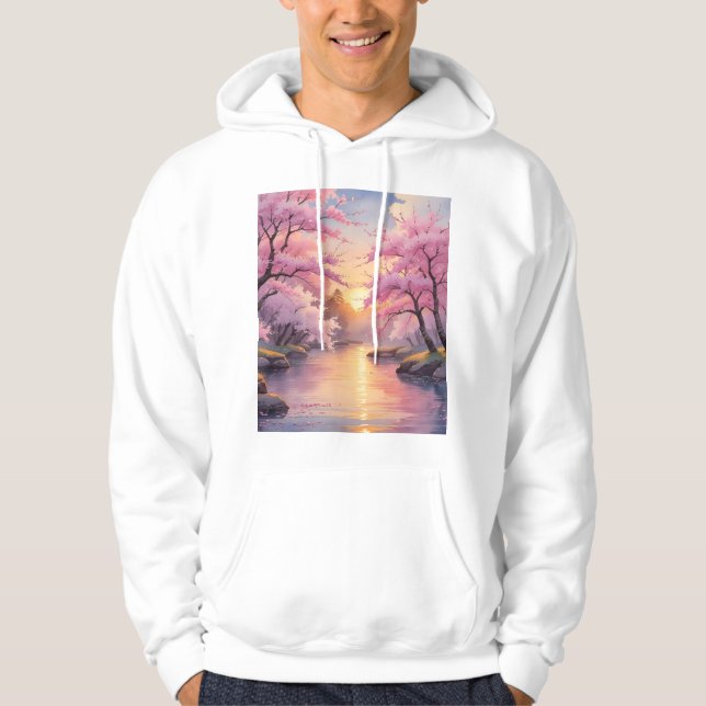 Whispers of Sakura at Sunset  Hoodie (Front)
