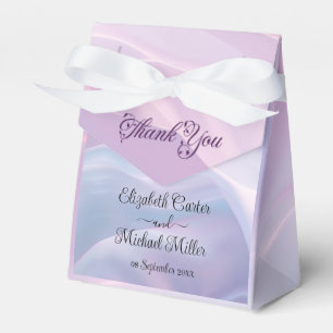 Whispers of Silk: Dreamy Pastel Waves Pink Blue Favour Box