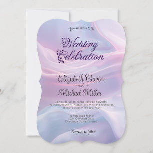 Whispers of Silk: Dreamy Pastel Waves Pink Blue  Invitation