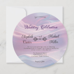 Whispers of Silk: Dreamy Pastel Waves Pink Blue  Invitation