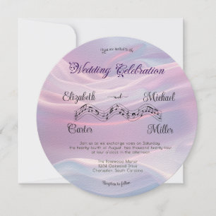 Whispers of Silk: Dreamy Pastel Waves Pink Blue  Invitation