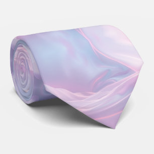 Whispers of Silk: Dreamy Pastel Waves Pink Blue  Tie