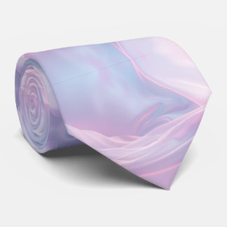 Whispers of Silk: Dreamy Pastel Waves Pink Blue Tie