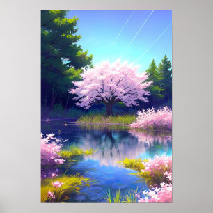 Whispers of Spring, Embracing the Sakura Tree Poster