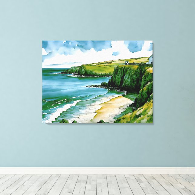 Whispers of the Celtic Sea   Canvas Print (Insitu(Wood Floor))