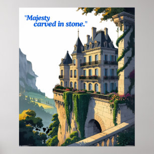 "Whispers of the Château – Elegant Palace Line Art Poster