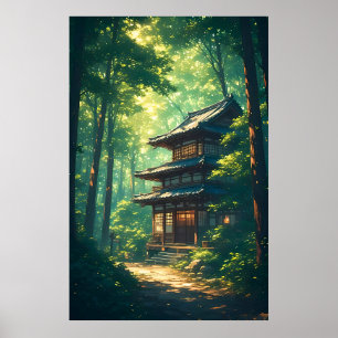 Whispers of the Forest: A Hidden Japanese Retreat Poster