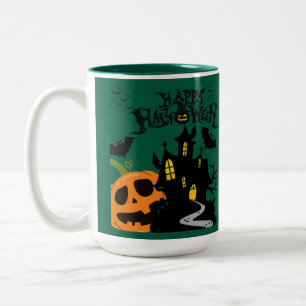 Whispers of the Graveyard hunter green Two-Tone Coffee Mug