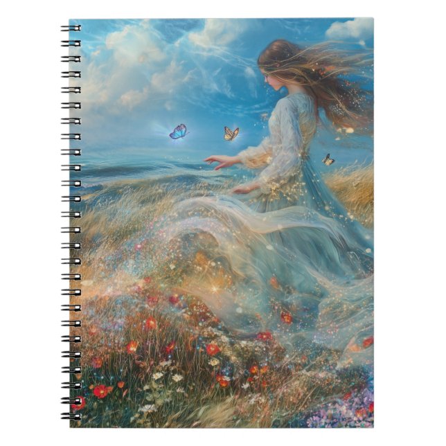 Whispers of the Meadow: Ghostly Journey Notebook (Front)
