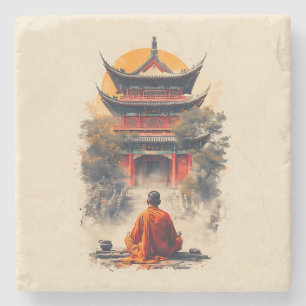 Whispers of the Pagoda Stone Coaster