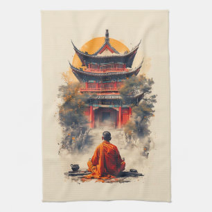Whispers of the Pagoda Tea Towel