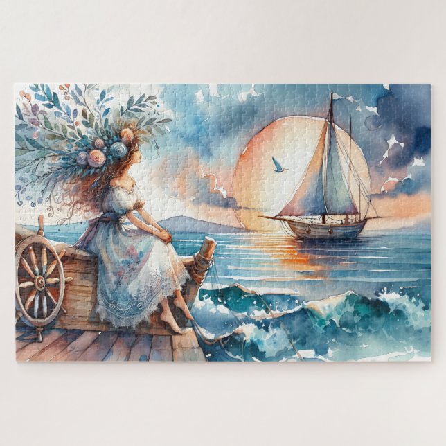 Whispers of the Sea at Sunset Jigsaw Puzzle (Horizontal)