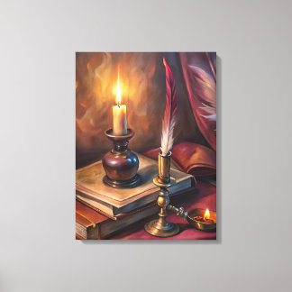 Whispers of the Study: Dark Academia Reverie" Canvas Print
