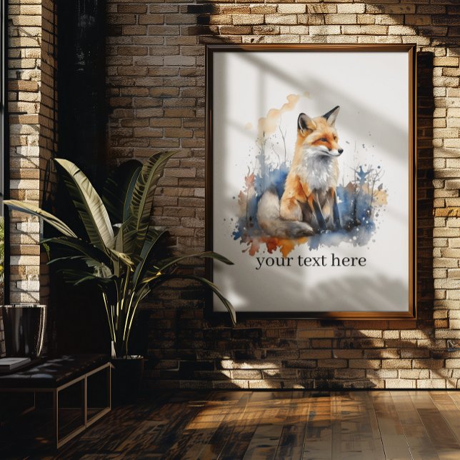Whispers of the Wild Fox in Watercolor, custom Canvas Print (Creator Uploaded)