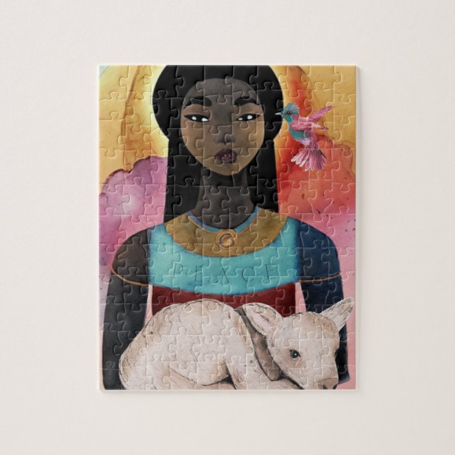 Whispers of Tranquillity African American Woman Ar Jigsaw Puzzle (Vertical)
