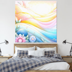 Whispers of Tranquillity: Sunrise Symphony in Past Canvas Print