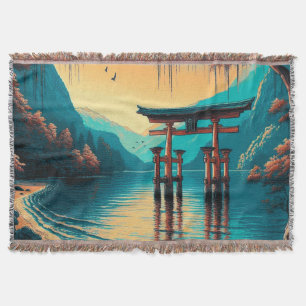 "Whispers of Tranquillity: The Spirit Gate" Throw Blanket