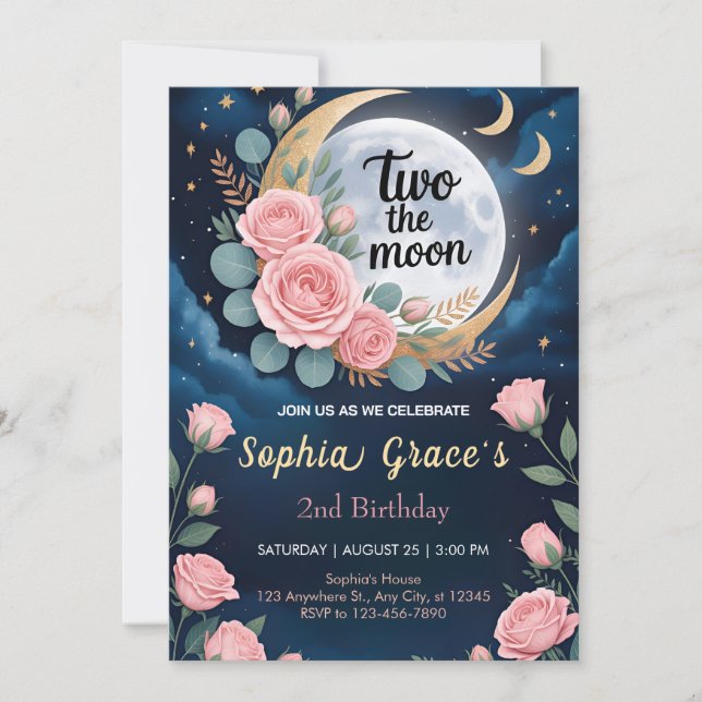 Whispers of Two in the Moonlight Invitation (Front)