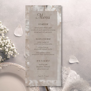 Whispers of Vintage Romantic Ivory Floral Lace Menu