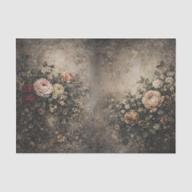 Whispers of Vintage Roses Tissue Paper (Front)
