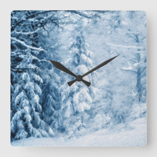 Whispers of Winter Square Wall Clock