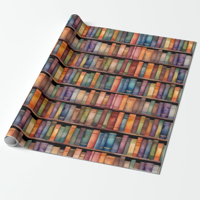 Whispers of Wisdom in Watercolor Hues Wrapping Paper (Unrolled)
