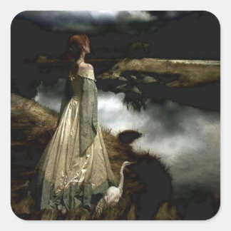 “Whispers on the Wind” by Edward Robert Hughes Square Sticker
