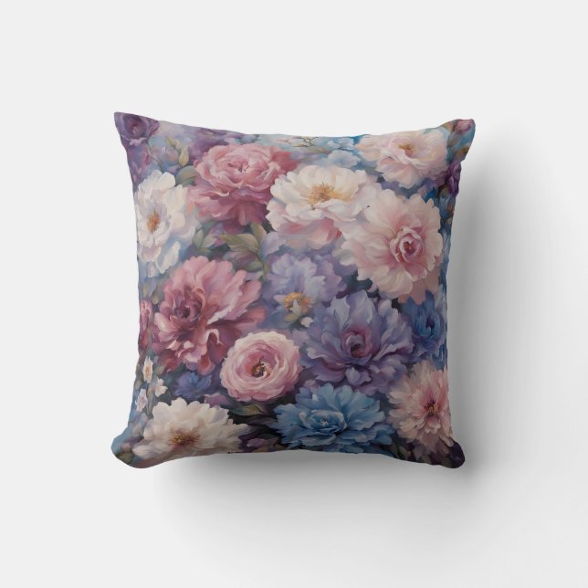 Whispy wildflower design cushion (Front)