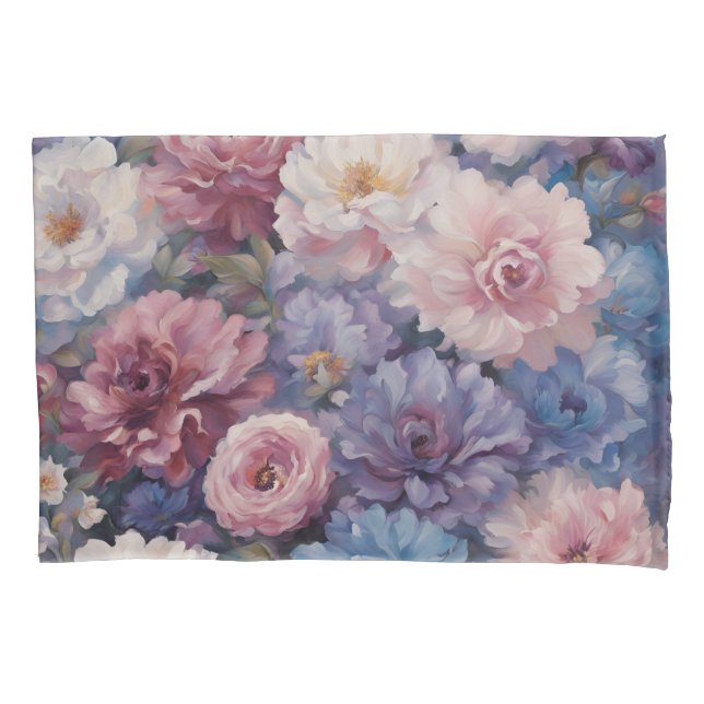 Whispy wildflower design pillowcase (Front)