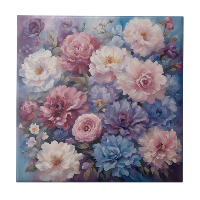 Whispy wildflower design tile (Front)