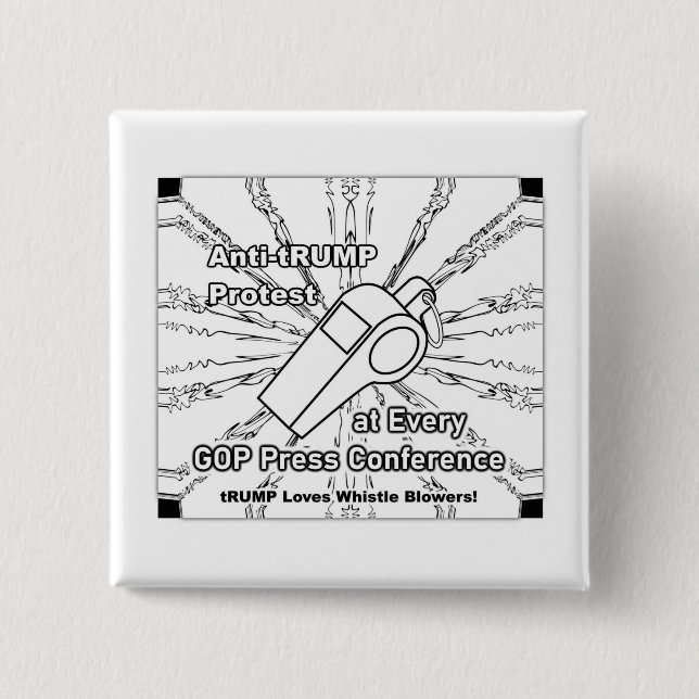 Whistle Blower 15 Cm Square Badge (Front)