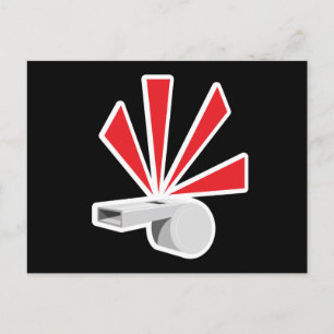 WHISTLE BLOWING CARTOON CAUSES ALERT WARNING LIS POSTCARD