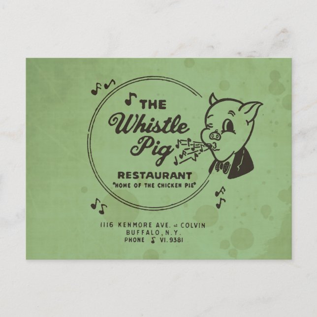 Whistle Pig Restaurant Postcard (Front)