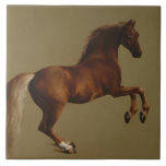 Whistlejacket the Horse (by George Stubbs) Tile<br><div class="desc">This design features a painting by English artist George Stubbs (1724–1806). It shows the Marquess of Rockingham's racehorse, an Arabian thoroughbred. Stubbs's knowledge of equine physiology was unsurpassed by any painter, enabling him to produce such a lifelike image. The original canvas was completed circa 1762, and it is now housed...</div>