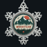 Whistler BC Canada Mountain Ski Vintage Snowflake Pewter Christmas Ornament<br><div class="desc">Whistler British Columbia Canada. This Vintage design makes a great Christmas or Birthday gift for fans of Canadian towns. The vintage design is a perfect gift for camping, and nature lovers. - "Modify the design according to your own preferences. You may change the design location, orientation, background colours and size....</div>