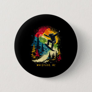 Whistler Bc Canada Snowboarder Snowboarding Resort 6 Cm Round Badge