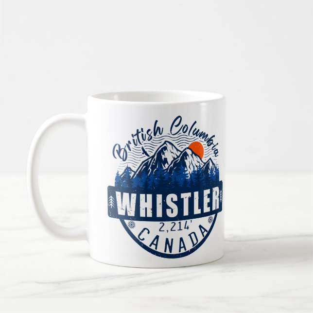 Whistler BC Vancouver - Canada - Retro Vintage Coffee Mug (Left)