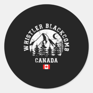 Whistler Blackcomb Canada Ski Resort Rocky Mountai Classic Round Sticker