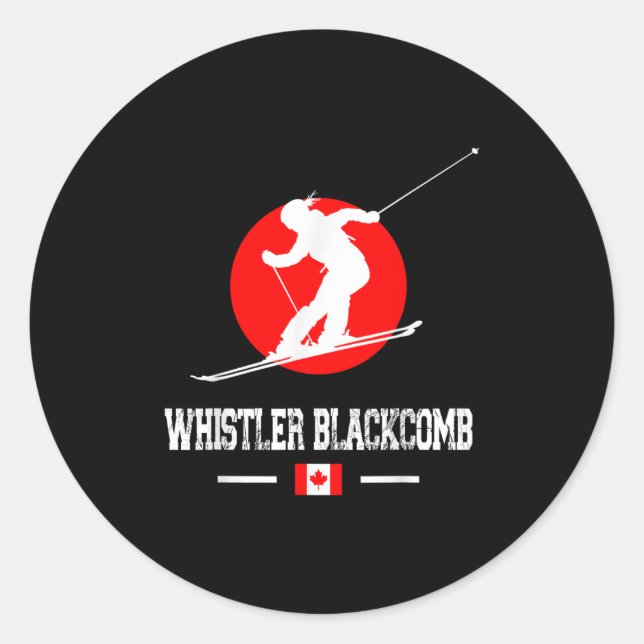 Whistler Blackcomb Canada Ski Resort Rocky Mountai Classic Round Sticker (Front)