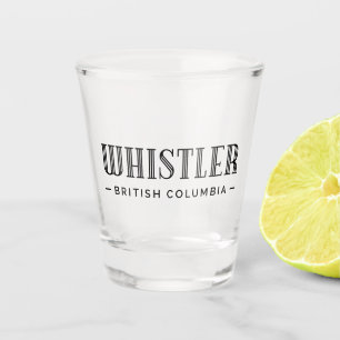 Whistler British Columbia Art Deco Typography Shot Glass