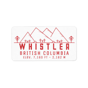 Whistler British Columbia Canada Minimalist Label